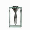 Metal Vase in Trendy Glass Base