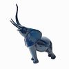 Elegant Blue Bronze Elephant Sculpture