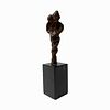 Small Hard Stone Sculpture on Black Marble Base