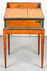American Paint Decorated Schoolhouse Desk on Stand
