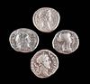 4 Roman Silver Coins - Marcus Aurelius, Titus, Commodus