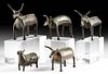 Five 19th C. Indian Bastar Leaded-Bronze Cows