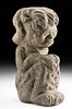 Maya Limestone Pouting Figure with Mask
