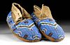 Pair of 19th C. Sioux Beaded Leather Moccasins