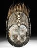 Vintage Papua New Guinea Fiber, Wood and Feather Mask