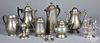 Nine pieces of American pewter