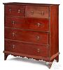 New England Queen Anne painted semi tall chest