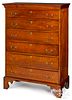 New England Chippendale semi tall chest