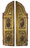 A PAIR OF GREEK ROYAL DOORS WITH ANNUNCIATION SCENE, CIRCA 1700