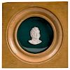 A RUSSIAN BISQUE CAMEO OF A MILITARY FIGURE
