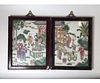 Pair Chinese Famille Rose Plaque Painting
