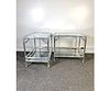 Pair of Mid Century 1960s Aluminum Faux Bamboo Side Tables with Glass Shelves