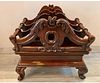 1850s-1860s Victorian Solid Rosewood Three Section Canterbury with Drawer