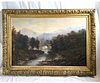 Large Paul Ritter Oil on Canvas Landscape Hudson River Artist