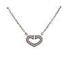 Cartier C 18k Gold Diamond Heart Pendant Necklace