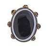 Antique Victorian Banded Agate 14k Gold Ring 