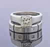 Jeff Cooper AGA 1.00ct L Si1 Princess Diamond Engagement Wedding Ring Set