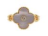 Van Cleef & Arpels Alhambra MOP Diamond 18k Gold Ring 