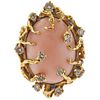 1970s Gold Coral Diamond Freeform Ring