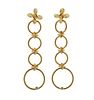 Aletto Bros 18k Gold Diamond Circle Drop Earrings 