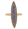 Antique Victorian 18k Gold Sapphire Seed Pearl Ring 