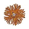 18k Gold Diamond Ruby Anemone Pendant Brooch