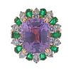 Oscar Heyman Gold Platinum Diamond Emerald 12.97ct Sapphire Ring Pendant