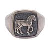 David Yurman Sterling Silver Horse Ring