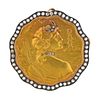 Art Nouveau 18k Gold Silver Diamond Pendant Brooch 