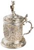 A PARCEL GILT SILVER TANKARD WITH CHASED AND REPOUSSE CLASSICAL ORNAMENT, AUSTRIAN, 19TH CENTURY