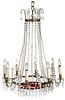 A RUSSIAN NEOCLASSICAL CRYSTAL EIGHT LIGHT CHANDELIER, CIRCA 1900