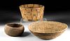 Three 19th C. Native American Woven Fiber Baskets