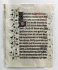 15th C. European Vellum Illuminated Manuscript Page