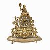 Vintage French Style Polished Brass Table Clock
