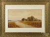 George Essig (American 1838-1926), watercolor landscape, signed lower right, 12'' x 22''.