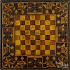 Parquetry gameboard, 19th c., 20 3/4'' x 21''.