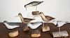 Three carved and painted shorebird decoys, signed Jim & Pat Slack, tallest - 8''