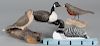 Four contemporary bird carvings, to include a goose, signed Billy Gittens, '79, a dove, signed B.