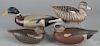 Four contemporary carved and painted duck decoys, to include three signed Frederick C. Brown Jr.