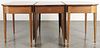 Federal style inlaid walnut three-part dining table with eagle inlay, 29 1/2'' h., 114'' w., 42'' d.
