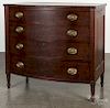 Philadelphia Sheraton walnut bowfront chest of drawers, early 19th c., 39 1/2'' h., 42'' w.