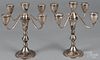 Pair of Duchin weighted sterling silver candelabra, 9 1/4'' h.