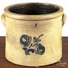 American stoneware one-gallon crock, 19th c., with cobalt floral decoration, 7 1/4'' h.