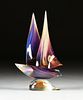 DINO ROSIN (Italian b. 1948) A MURANO ART GLASS SCULPTURE, "Sailboat," CIRCA 2000,