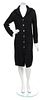 * A Chanel Black Cashmere Sweater Coat, Size 36.