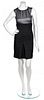 * A Chanel Black Silk and Black Boucle Dress,