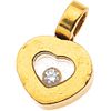 18K YELLOW GOLD DIAMOND PENDANT, CHOPARD  Shows wear. With an encapsulated diamond. 