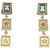 PAIR OF EARRINGS WITH ENAMEL IN 18K YELLOW GOLD, TOUS  Enamel with missing elements. Weight: 7.2 g....