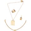 SET OF NECKLACE, PENDANT, BRACELET, RING AND AN EARRING IN 18K YELLOW GOLD, TOUS