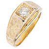 DIAMOND RING IN 14K YELLOW GOLD  Weight: 8.7 g. Size: 8 ¾   1 Brilliant cut diamond ~0.40 ct Clarity:...